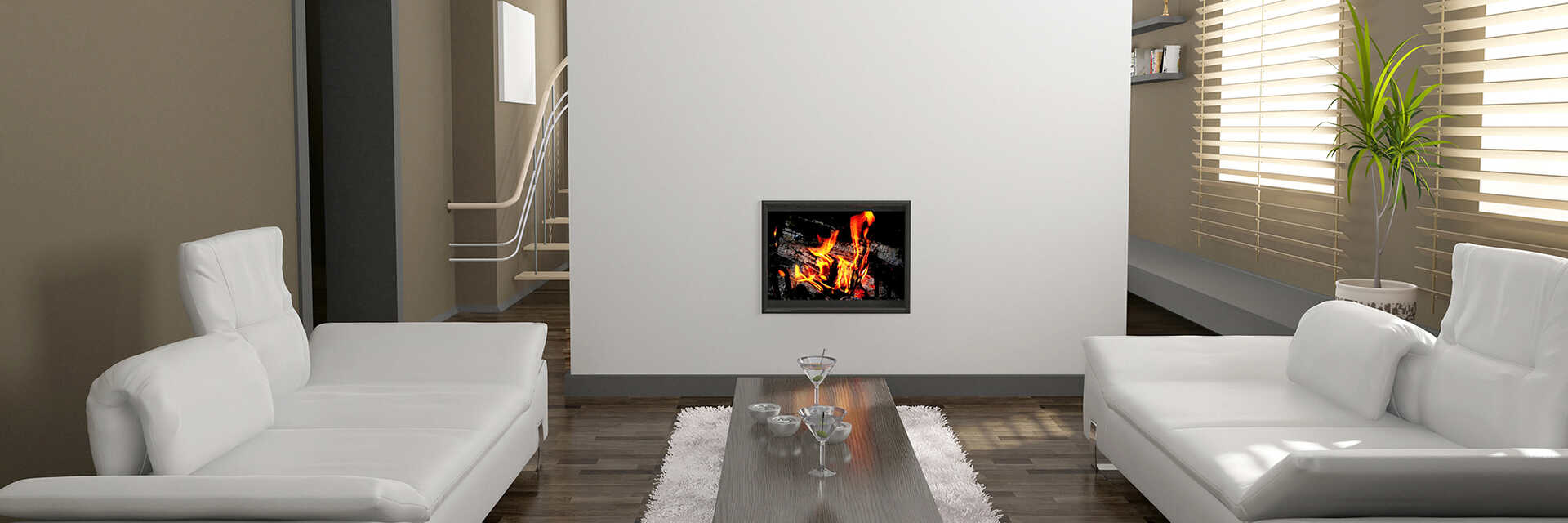 Wohnraum mit Kamin